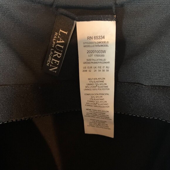 Ralph Lauren Women's Black Flyaway Bandeau‎ One Piece Swimsuit Plus Size 20W NWT - Picture 3 of 9